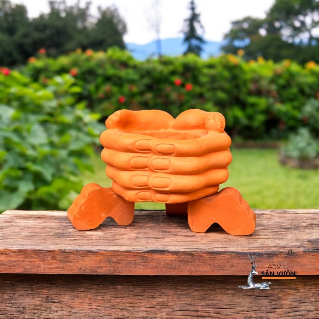 Bộ 3 Viên Kê Chậu Trồng Cây Bằng Gốm Đất Nung - Terracotta Pot Feet - Gốm Sứ Sân Vườn