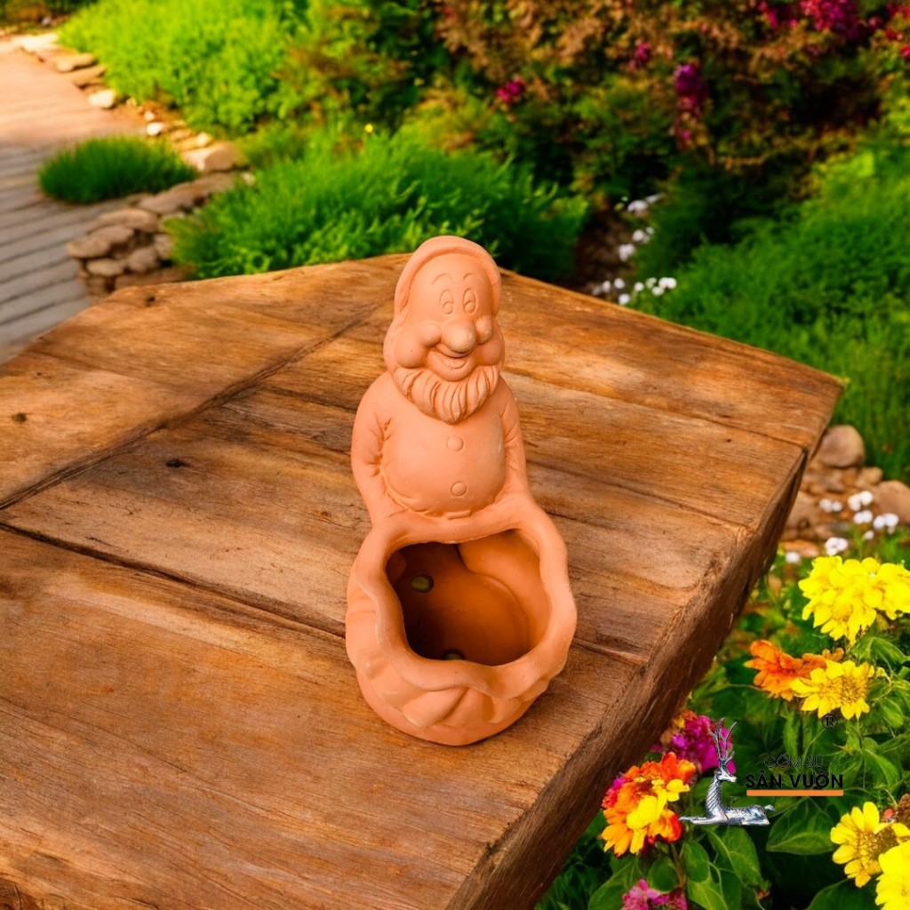 Chậu Gốm Đất Nung Hình Bạch Tuyết Và Bảy Chú Lùn ( Lẻ ) - Gốm Sứ Sân Vườn - Chậu Decor Sân Vườn