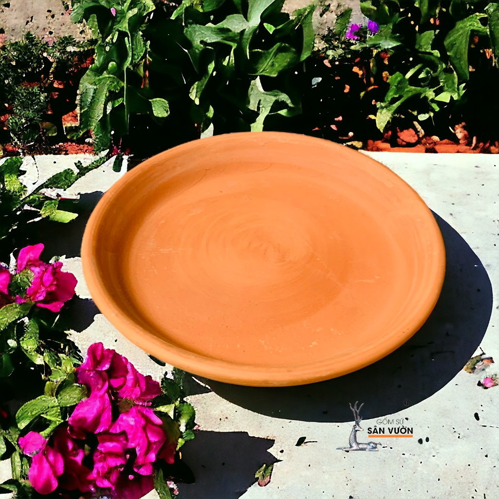 Đĩa Lót Chậu Gốm Đất Nung Nhiều Size ( Từ 18 - 32cm ) - Gốm Sứ Sân Vườn