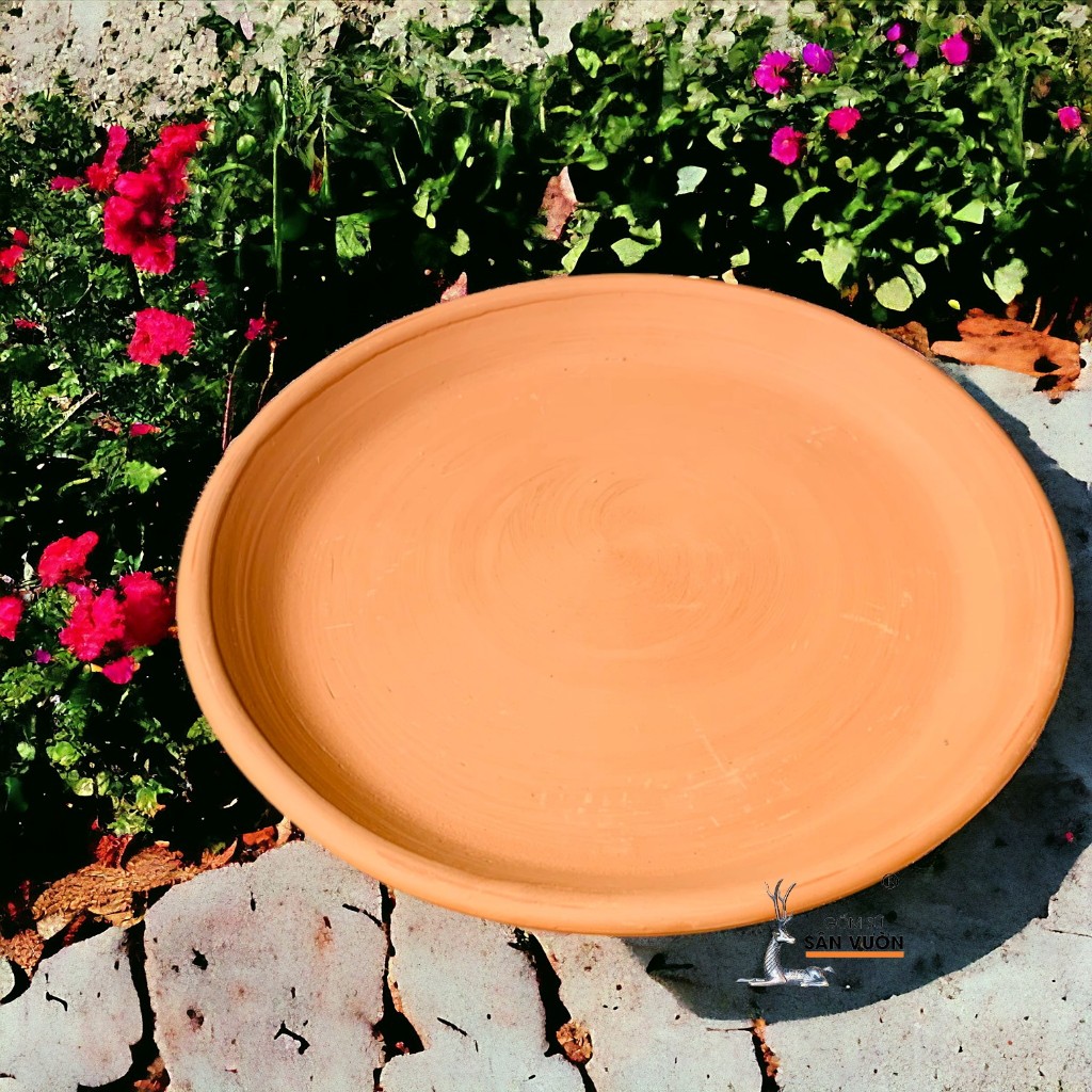 Đĩa Lót Chậu Gốm Đất Nung Nhiều Size ( Từ 18 - 32cm ) - Gốm Sứ Sân Vườn