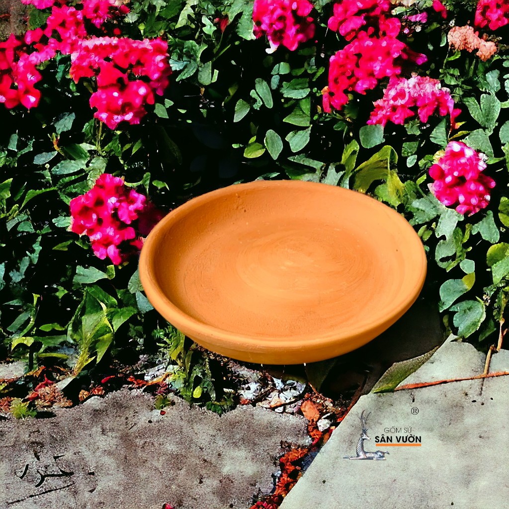 Đĩa Lót Chậu Gốm Đất Nung Nhiều Size ( Từ 18 - 32cm ) - Gốm Sứ Sân Vườn