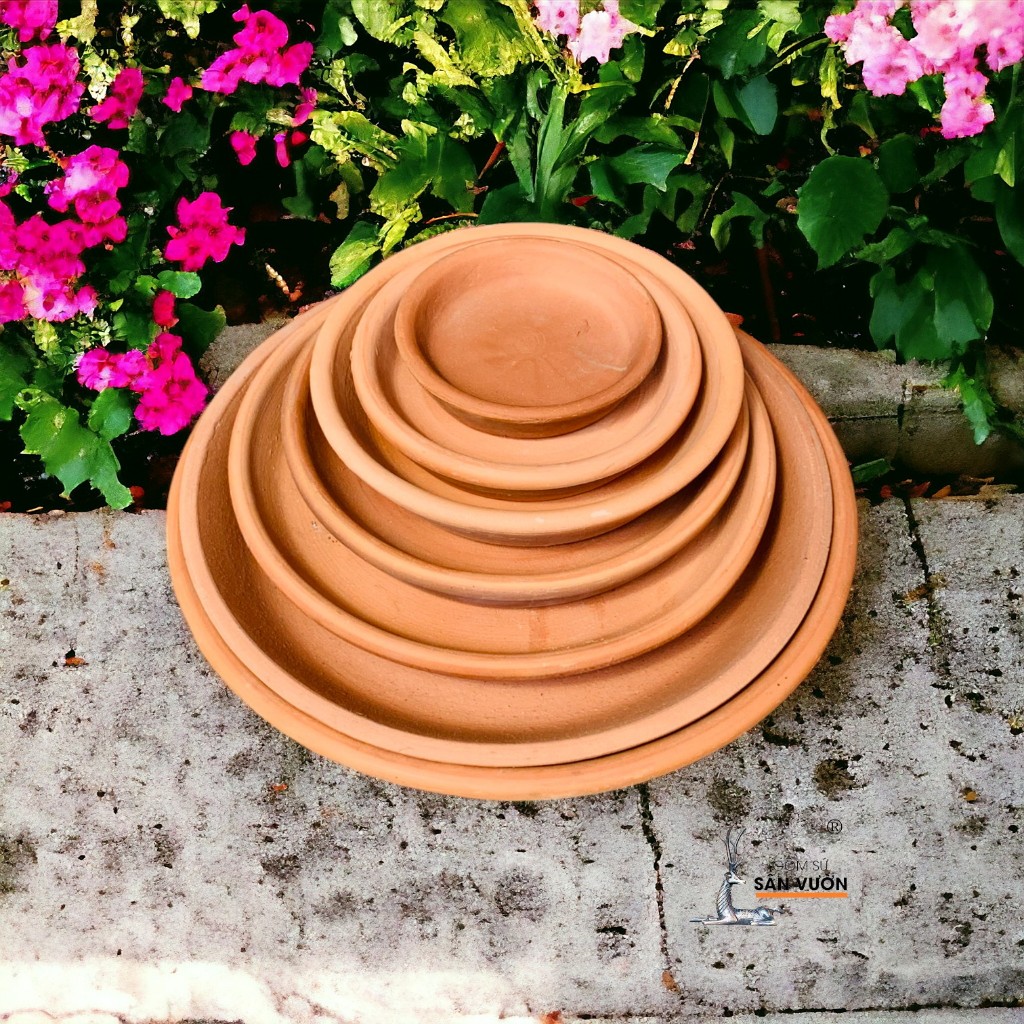 Đĩa Lót Chậu Gốm Đất Nung Nhiều Size ( Từ 18 - 32cm ) - Gốm Sứ Sân Vườn
