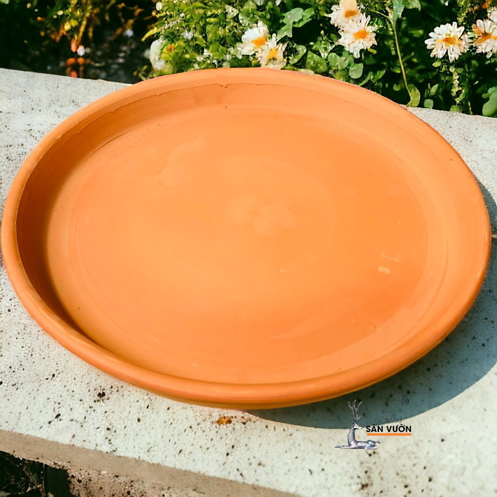 Đĩa Lót Chậu Gốm Đất Nung Nhiều Size ( Từ 18 - 32cm ) - Gốm Sứ Sân Vườn