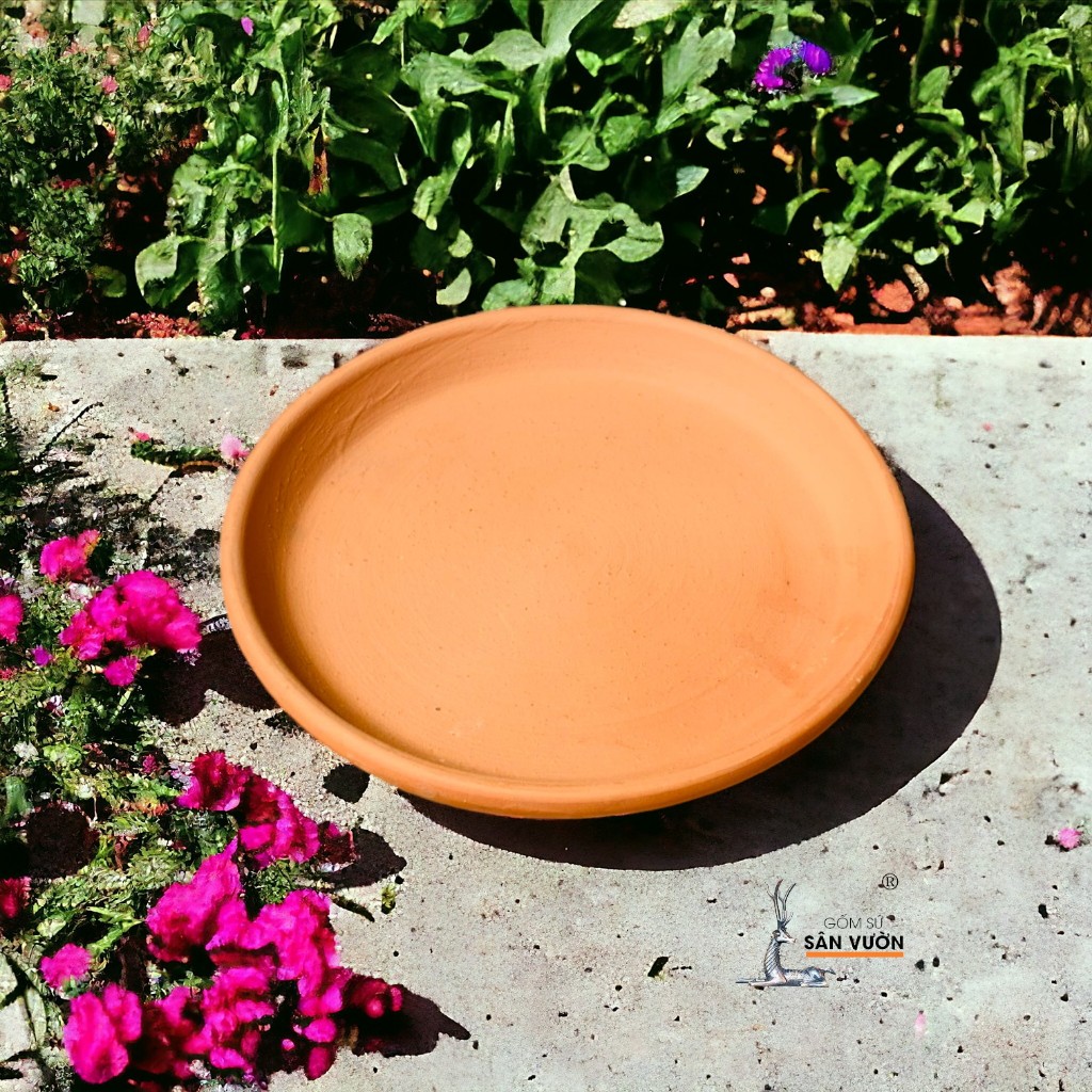 Đĩa Lót Chậu Gốm Đất Nung Nhiều Size ( Từ 5 - 15cm ) - Gốm Sứ Sân Vườn