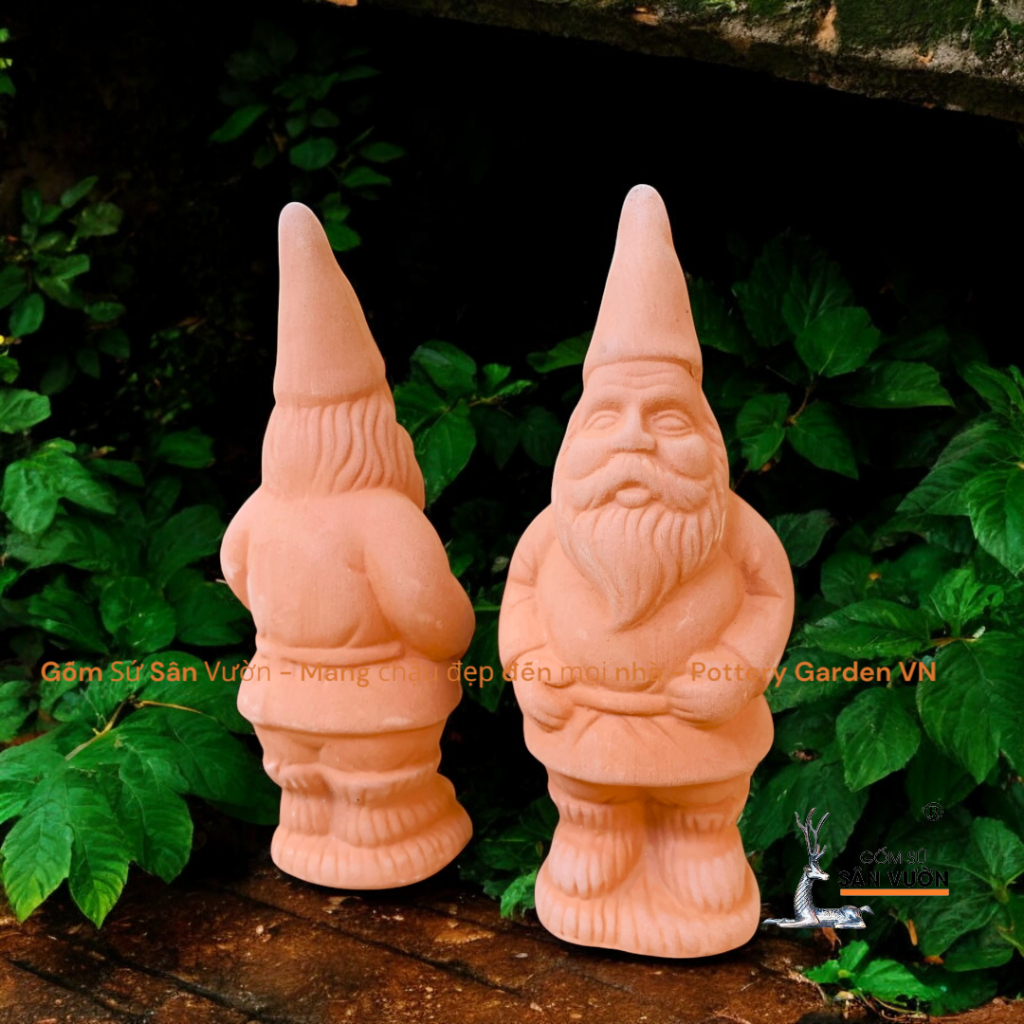 Tượng Gốm Đất Nung Hình Ông Già Noel - Gốm Sứ Sân Vườn