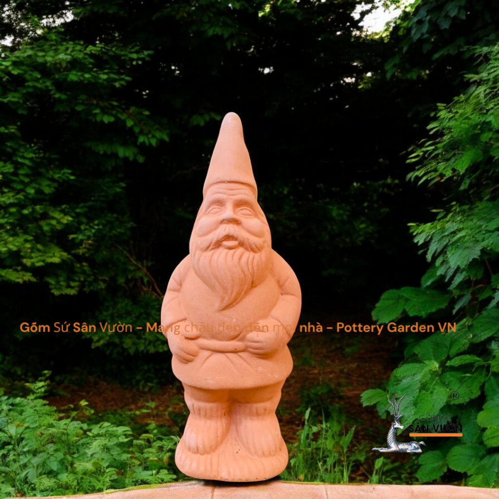 Tượng Gốm Đất Nung Hình Ông Già Noel - Gốm Sứ Sân Vườn