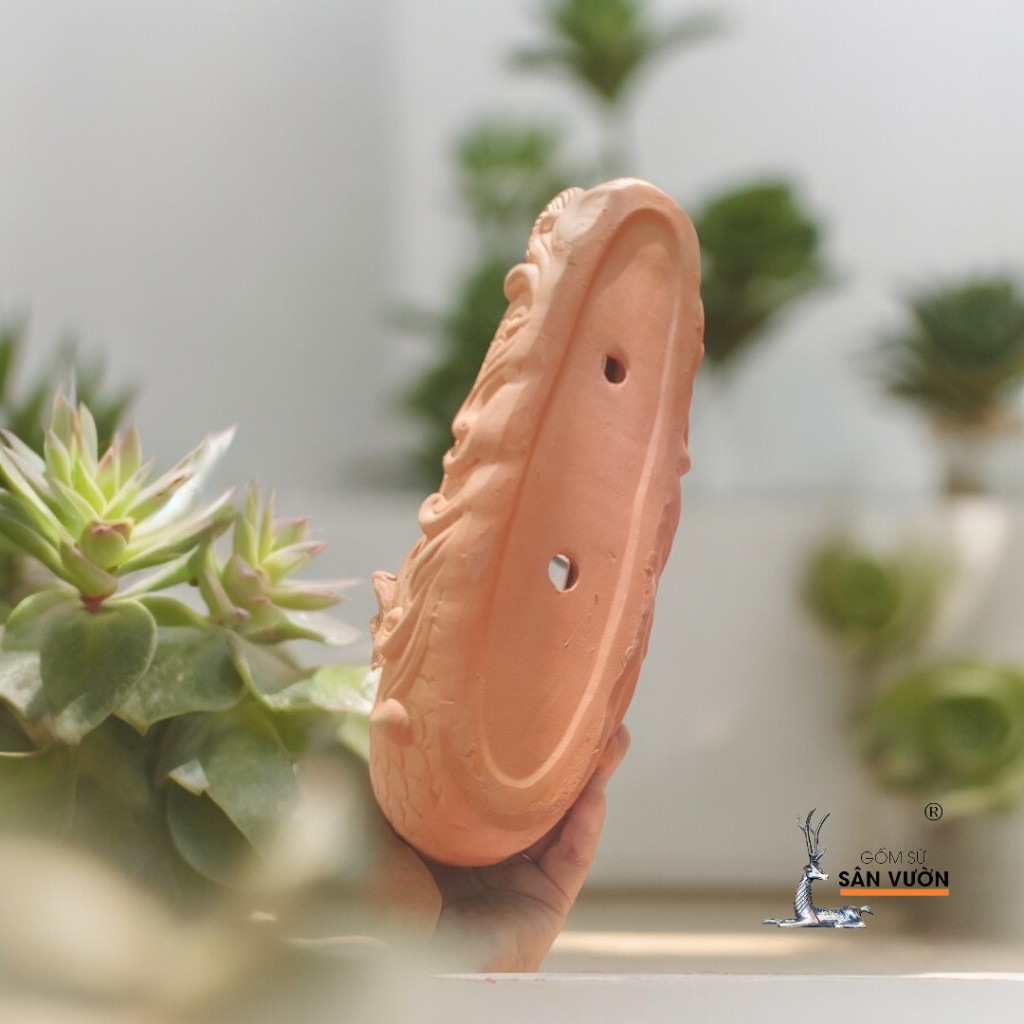 Chậu Gốm Đất Nung Hình Thuyền Rồng - Gốm Sứ Sân Vườn