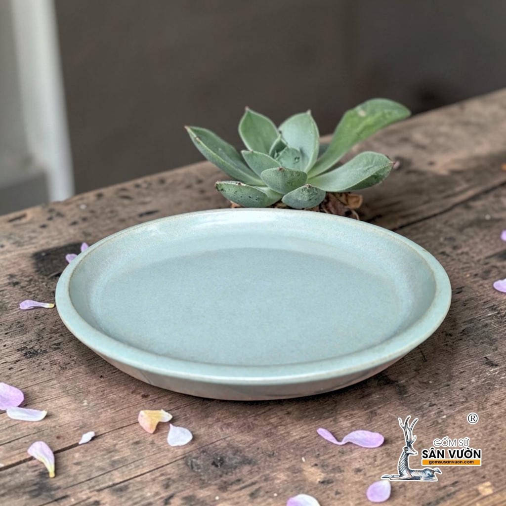 Dĩa Lót Chậu Gốm Tráng Men - Gốm Sứ Sân Vườn