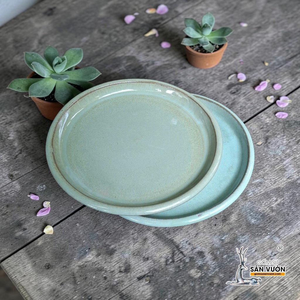 Dĩa Lót Chậu Gốm Tráng Men - Gốm Sứ Sân Vườn