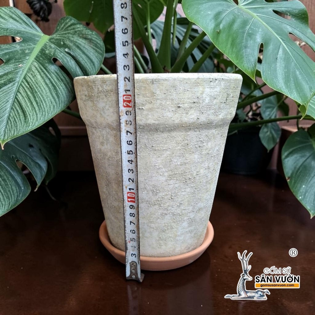Chậu Ly Gờ Wax Nhám 19cm  - Gốm Sứ Sân Vườn