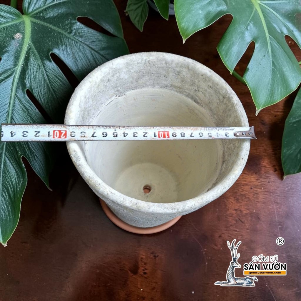 Chậu Ly Gờ Wax Nhám 19cm  - Gốm Sứ Sân Vườn