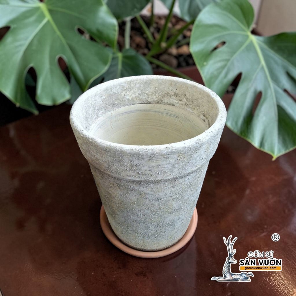 Chậu Ly Gờ Wax Nhám 19cm  - Gốm Sứ Sân Vườn
