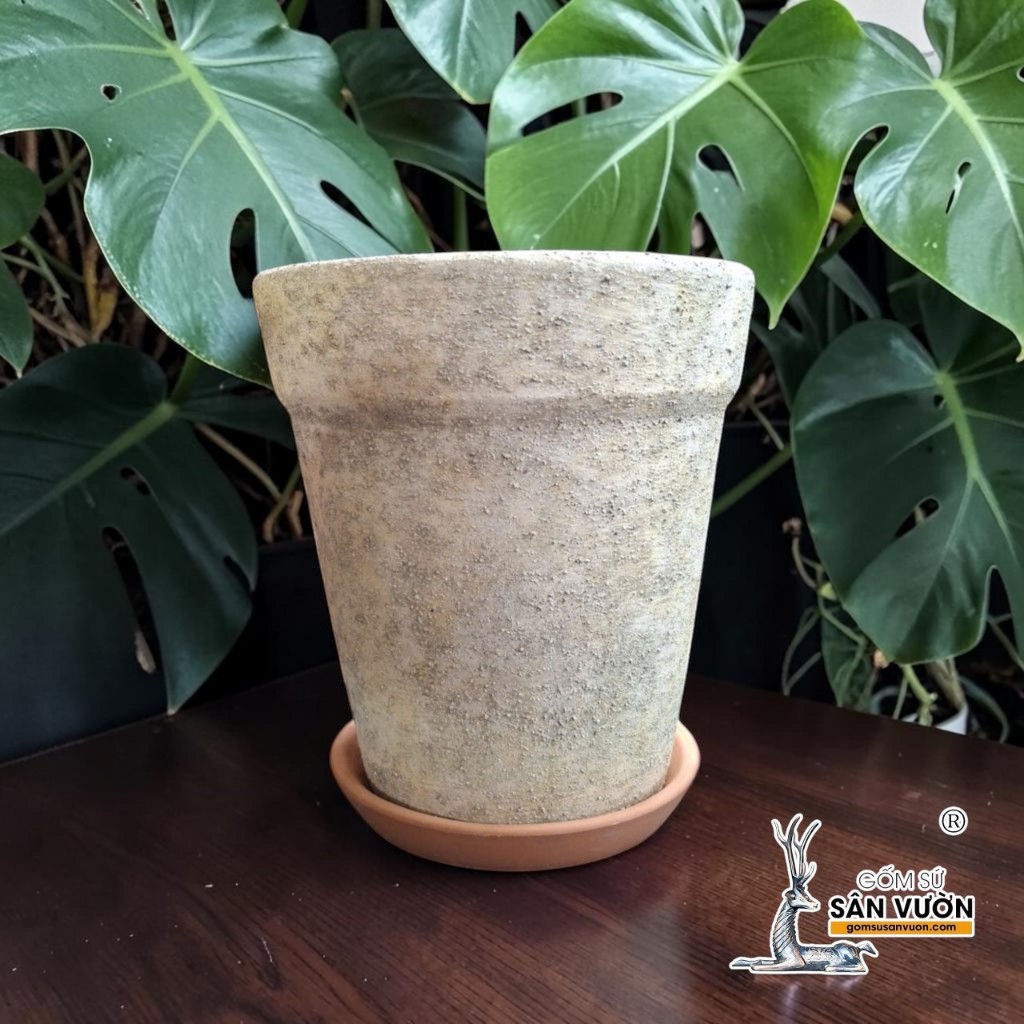Chậu Ly Gờ Wax Nhám 19cm  - Gốm Sứ Sân Vườn