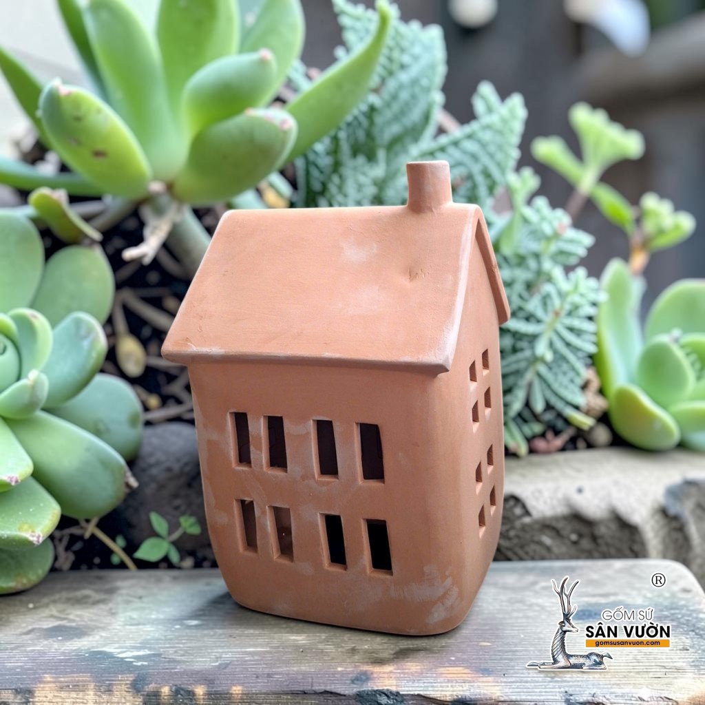Tượng Gốm Đất Nung Hình Ngôi Nhà - Gốm Sứ Sân Vườn