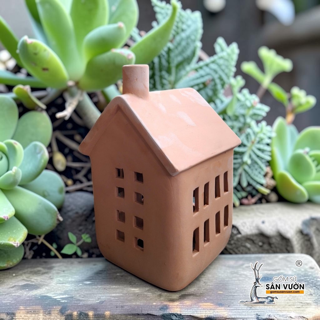 Tượng Gốm Đất Nung Hình Ngôi Nhà - Gốm Sứ Sân Vườn