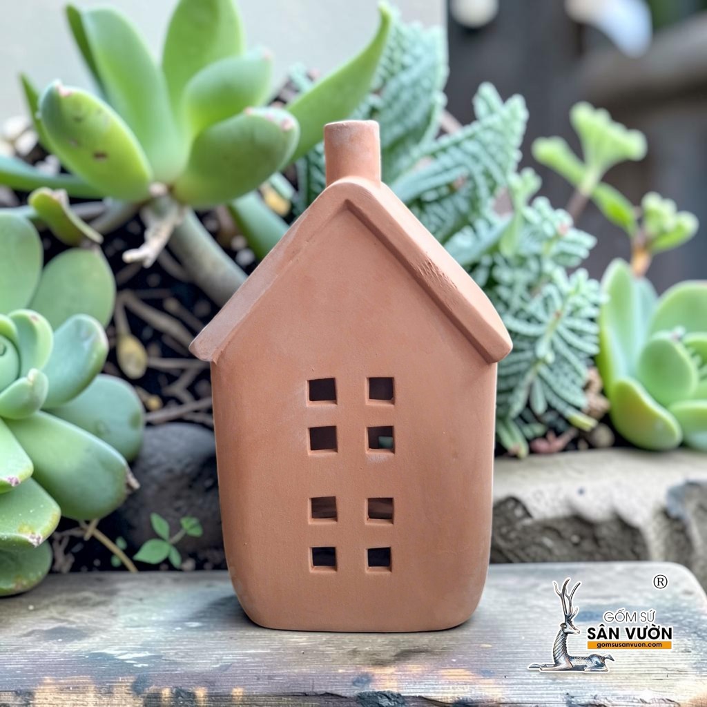 Tượng Gốm Đất Nung Hình Ngôi Nhà - Gốm Sứ Sân Vườn