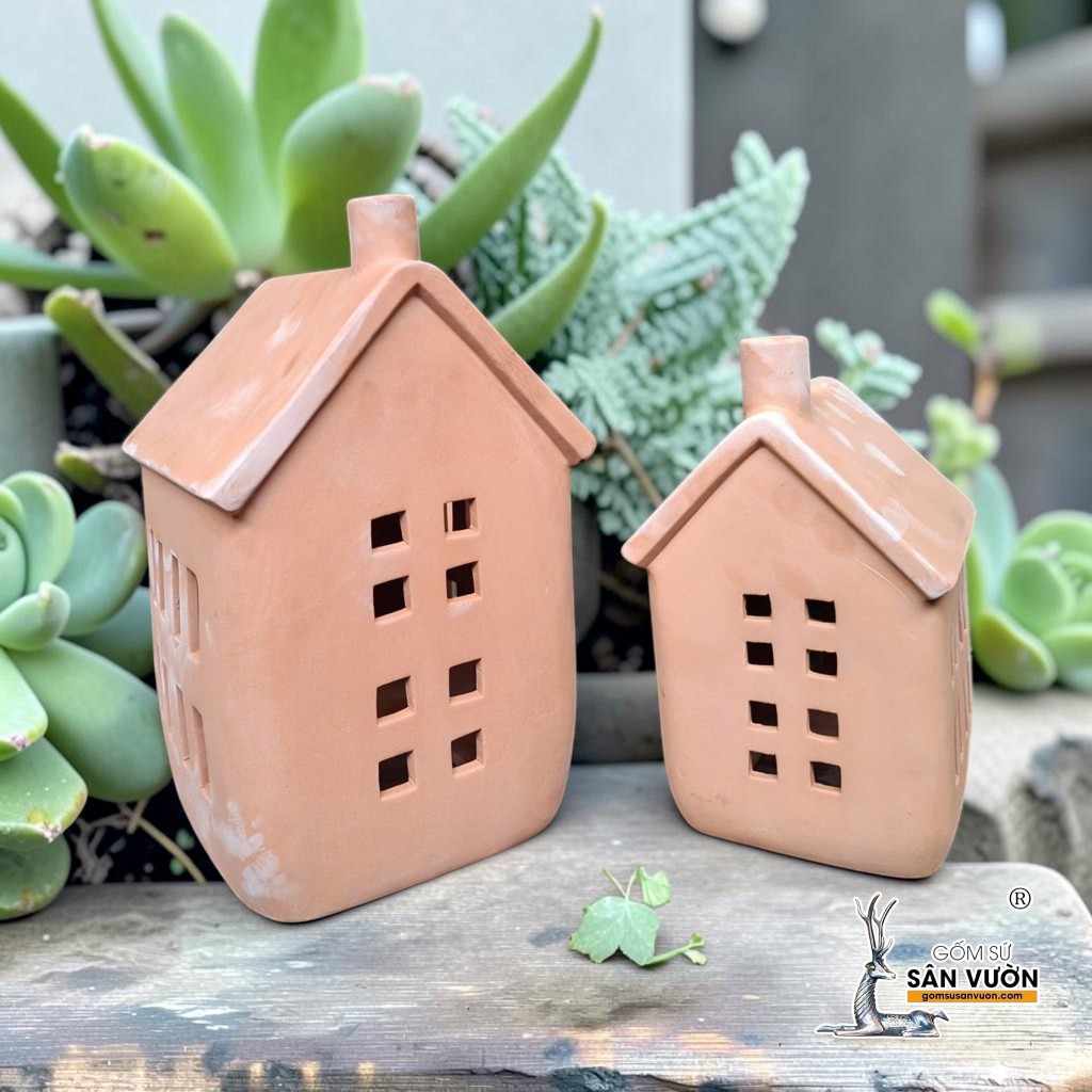 Tượng Gốm Đất Nung Hình Ngôi Nhà - Gốm Sứ Sân Vườn