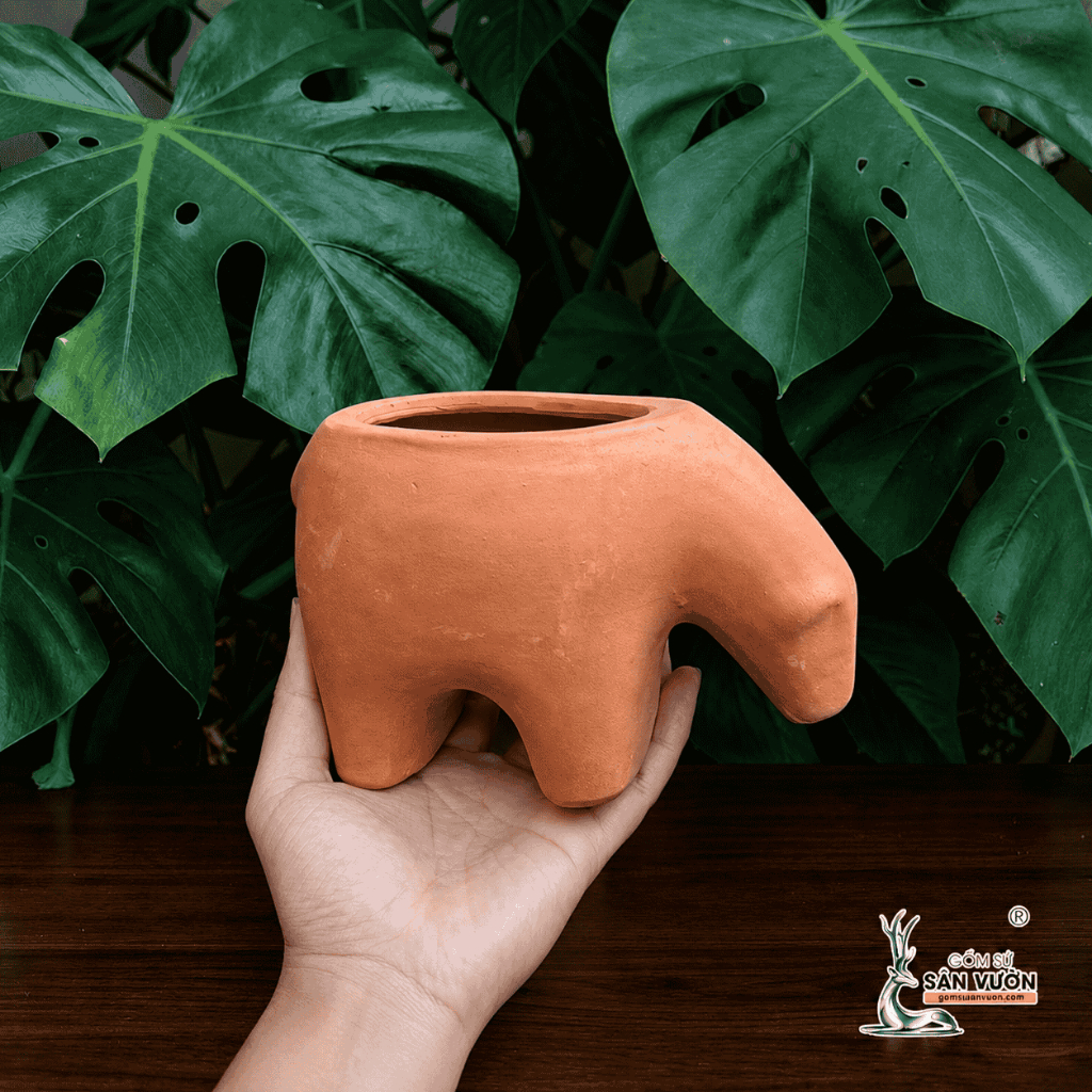 Chậu Gốm Đât Nung Hình Thú Ăn Kiến - Gốm Sứ Sân Vườn