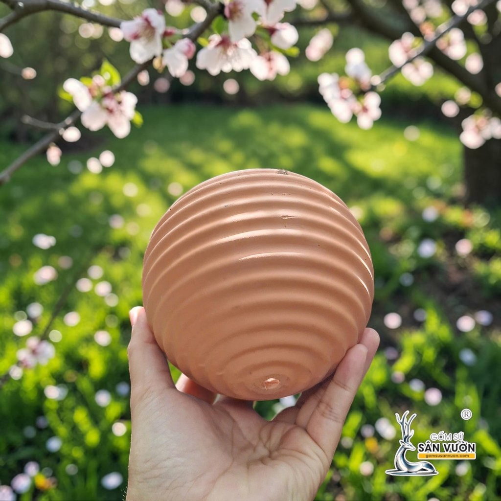 Chậu Treo Dây Gốm Đất Nung Hình Con Ong 12 x 10 cm - Gốm Sứ Sân Vườn