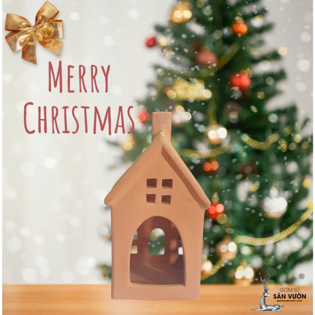 Nhà Noel Gốm Đất Nung - Gốm Sứ Sân Vườn