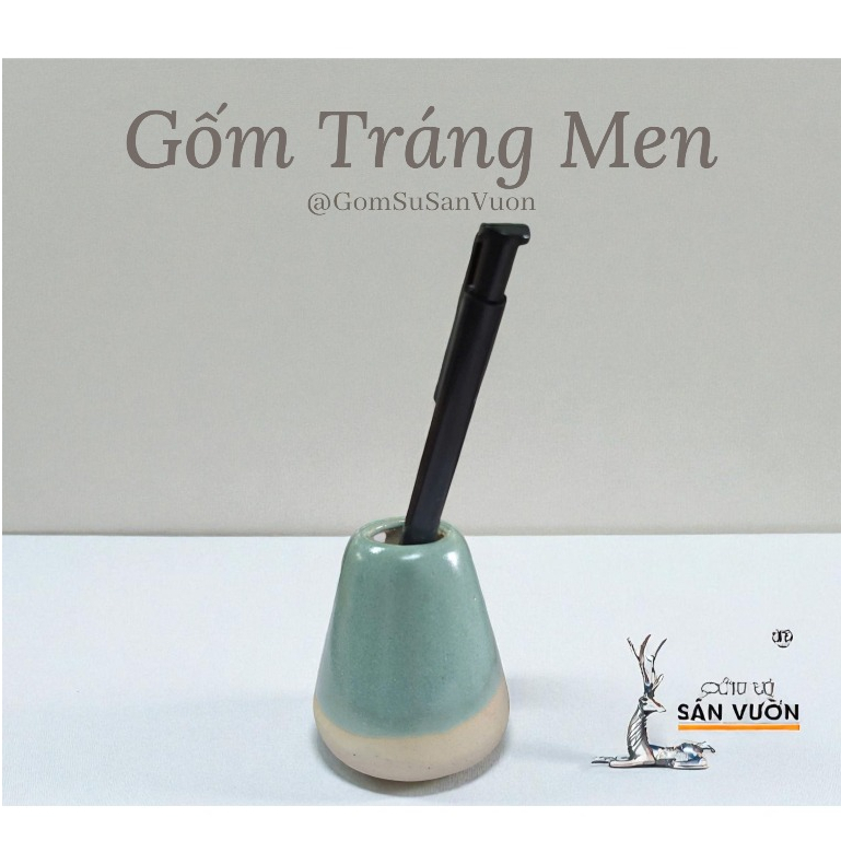 Lọ Cắm Bút Gốm Men Mini - Gốm Sứ Sân Vườn