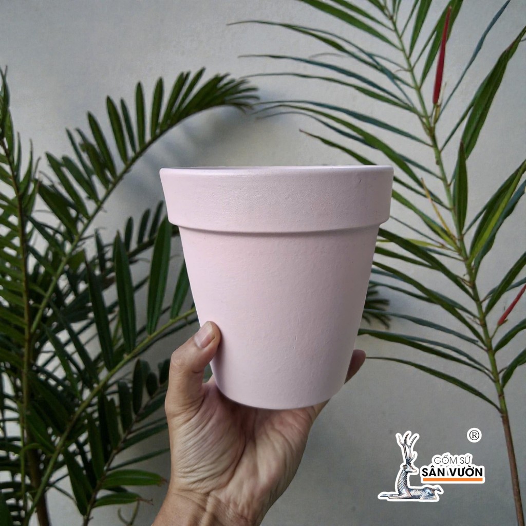 Chậu Gốm Đất Nung Ly Gờ Màu Pastel Size 15cm - Gốm Sứ Sân Vườn