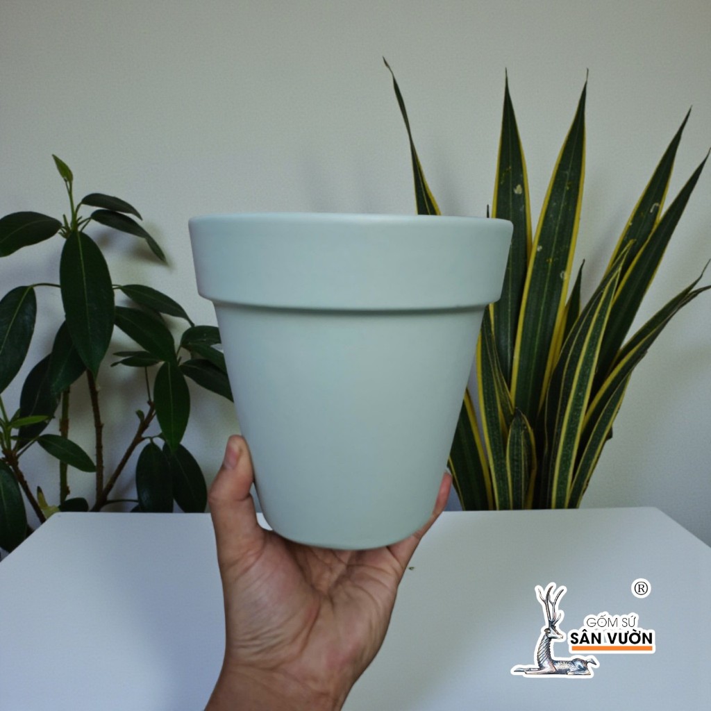Chậu Gốm Đất Nung Ly Gờ Màu Pastel Size 15cm - Gốm Sứ Sân Vườn