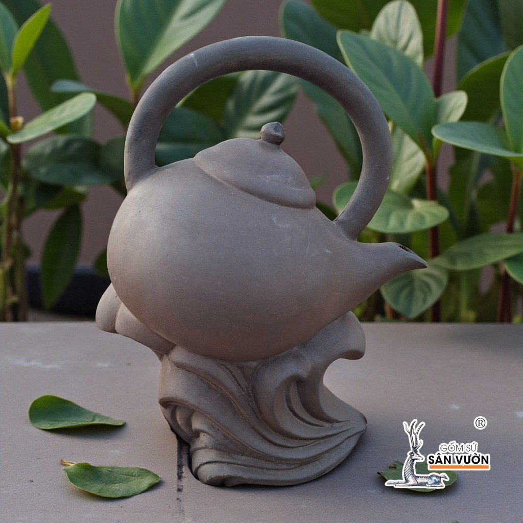 Bình Trà Thác Nước Tiểu Cảnh - Gốm Sứ Sân Vườn