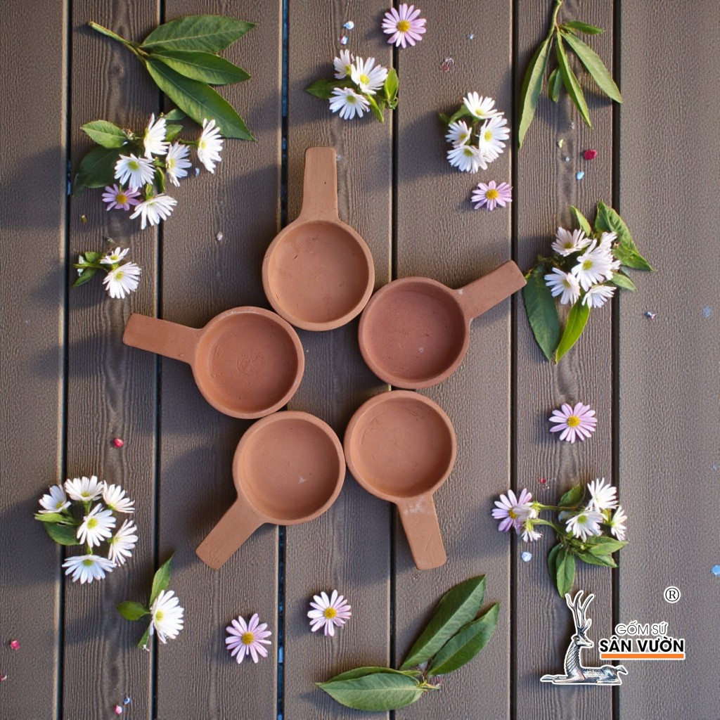 Chân Đế Tealight / Chân Đế Nến Gốm Đất Nung - Gốm Sứ Sân Vườn