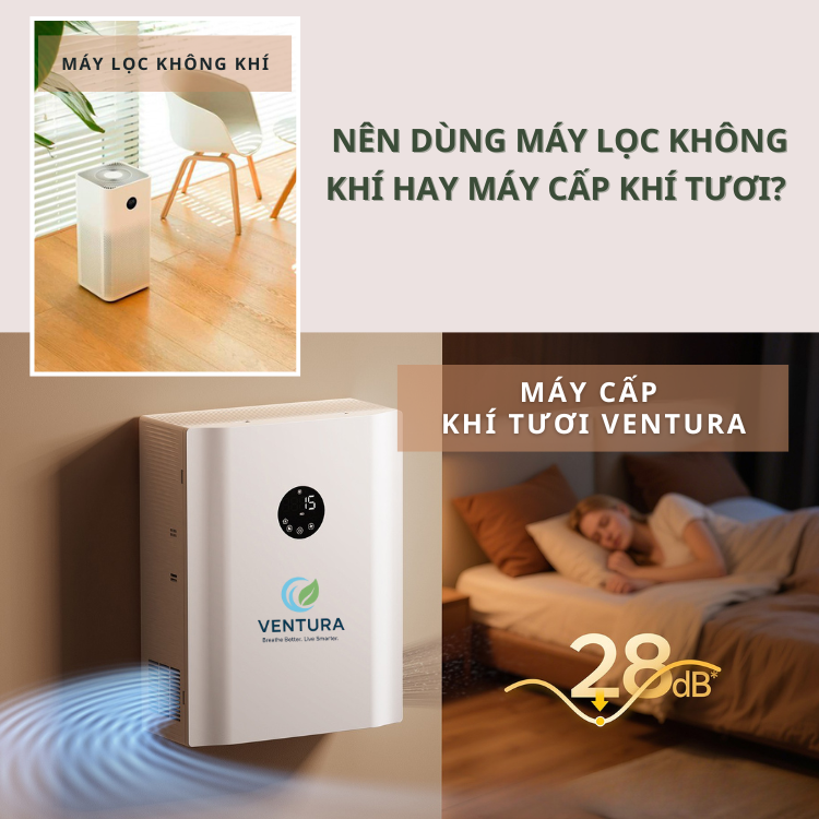 Nên dùng máy lọc không khí hay máy cấp khí tươi? So sánh và báo giá