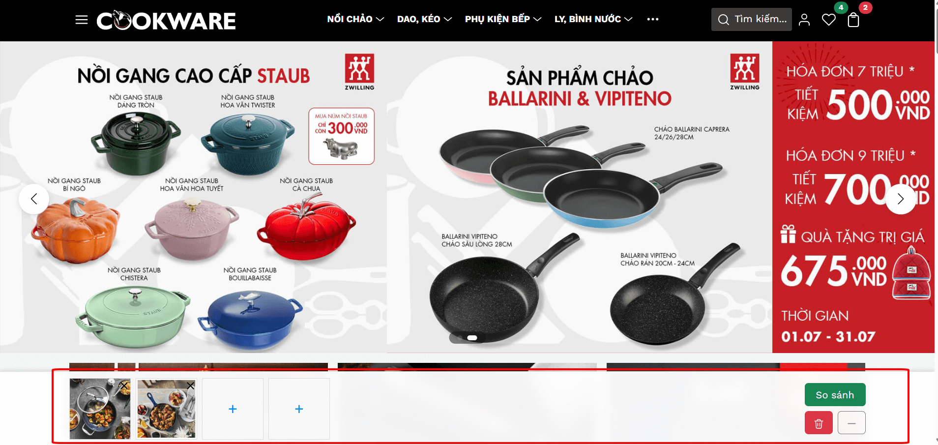 So sánh sản phẩm