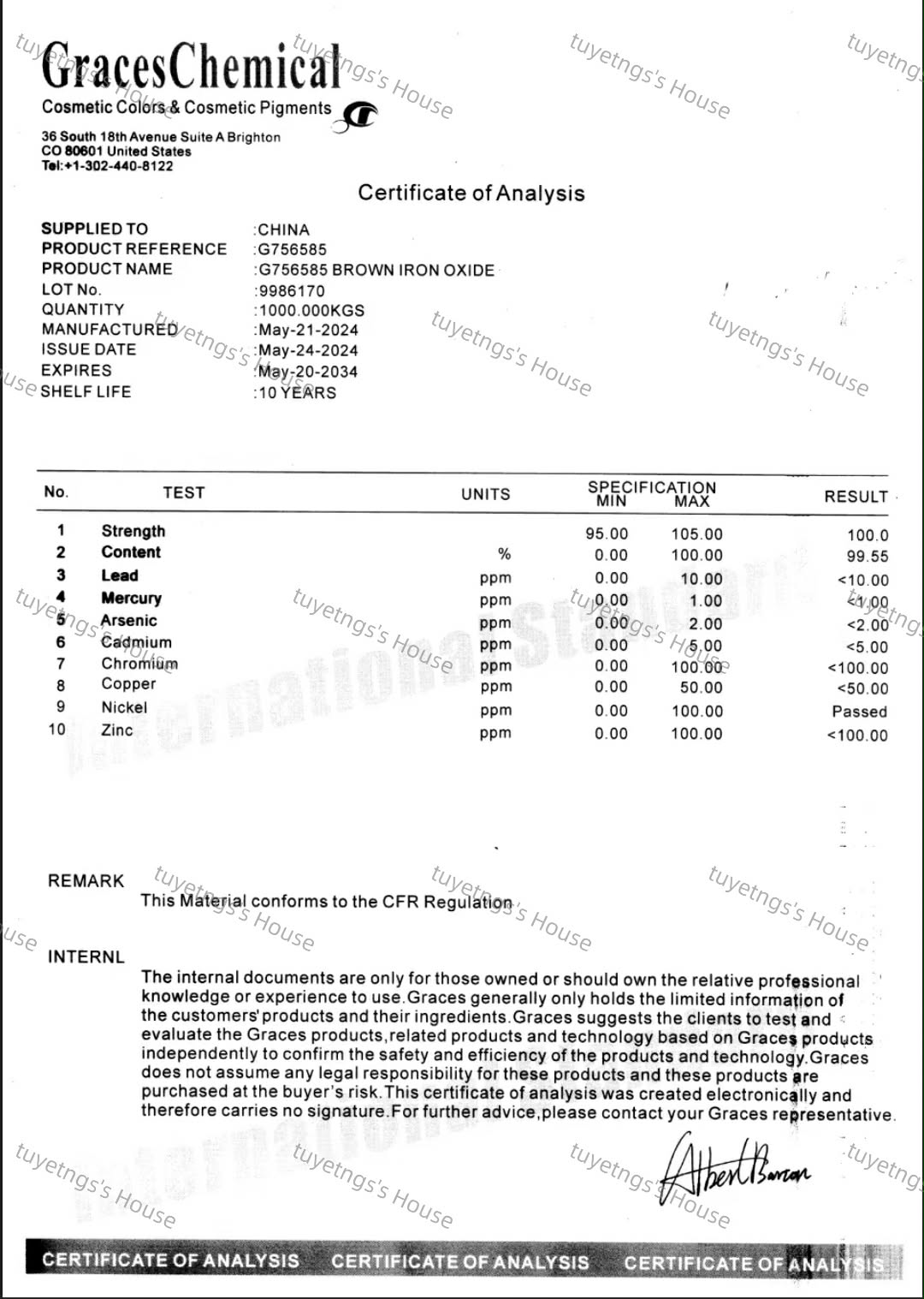1 kG Brown Oxide (cosmetic grade)