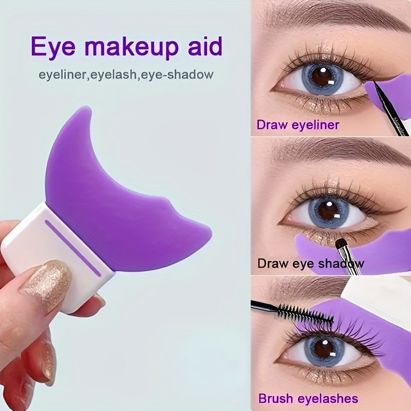 Trang Điểm Mắt Stencils Mẫu Bút Kẻ Mắt Chuyên Nghiệp Bản Mẫu Silicon Có Thể Tái Sử Dụng Mascara Viền Phụ Trợ Bách Ngăn