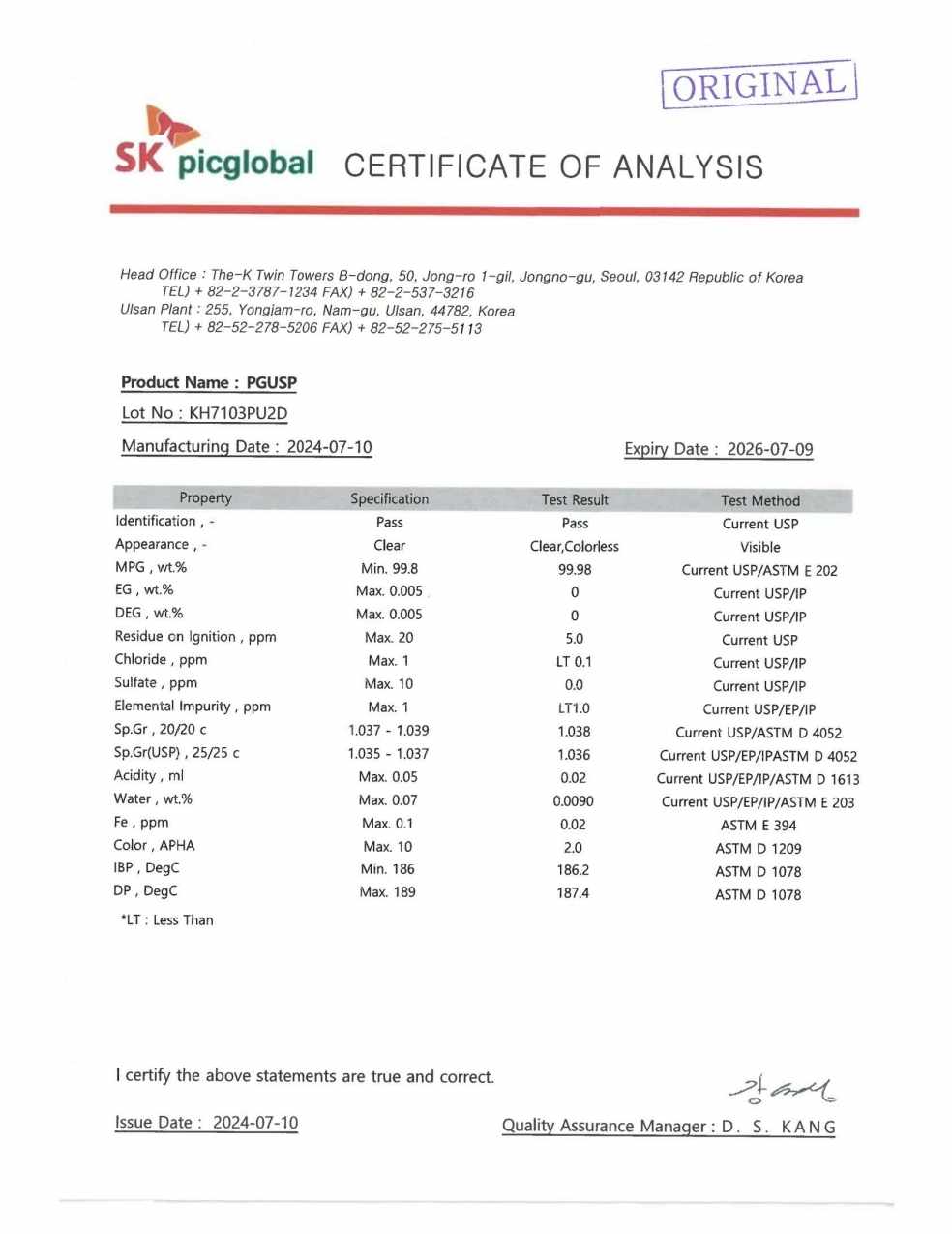 1 LÍT PROPYLEN GLYCOL (PG)