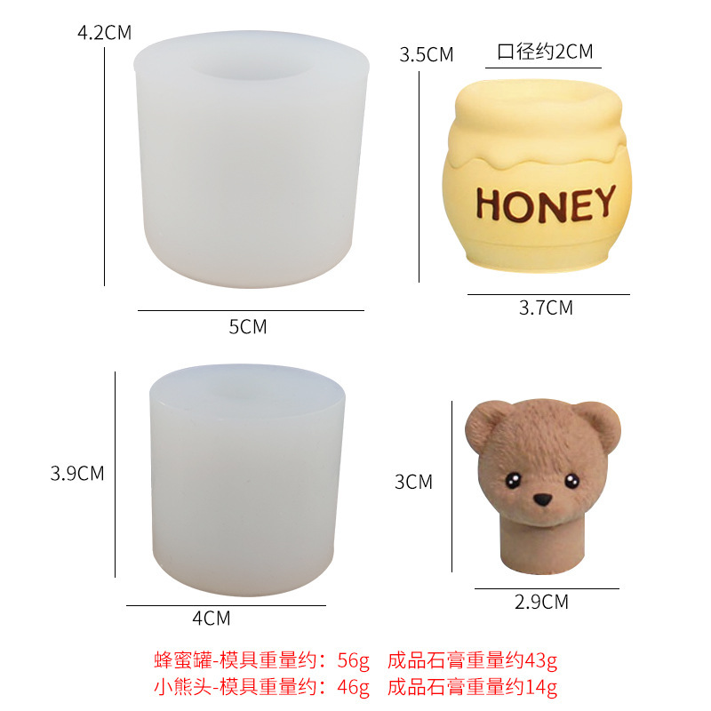 khuôn silicone hủ +đầu gấu nến thơm trang trí