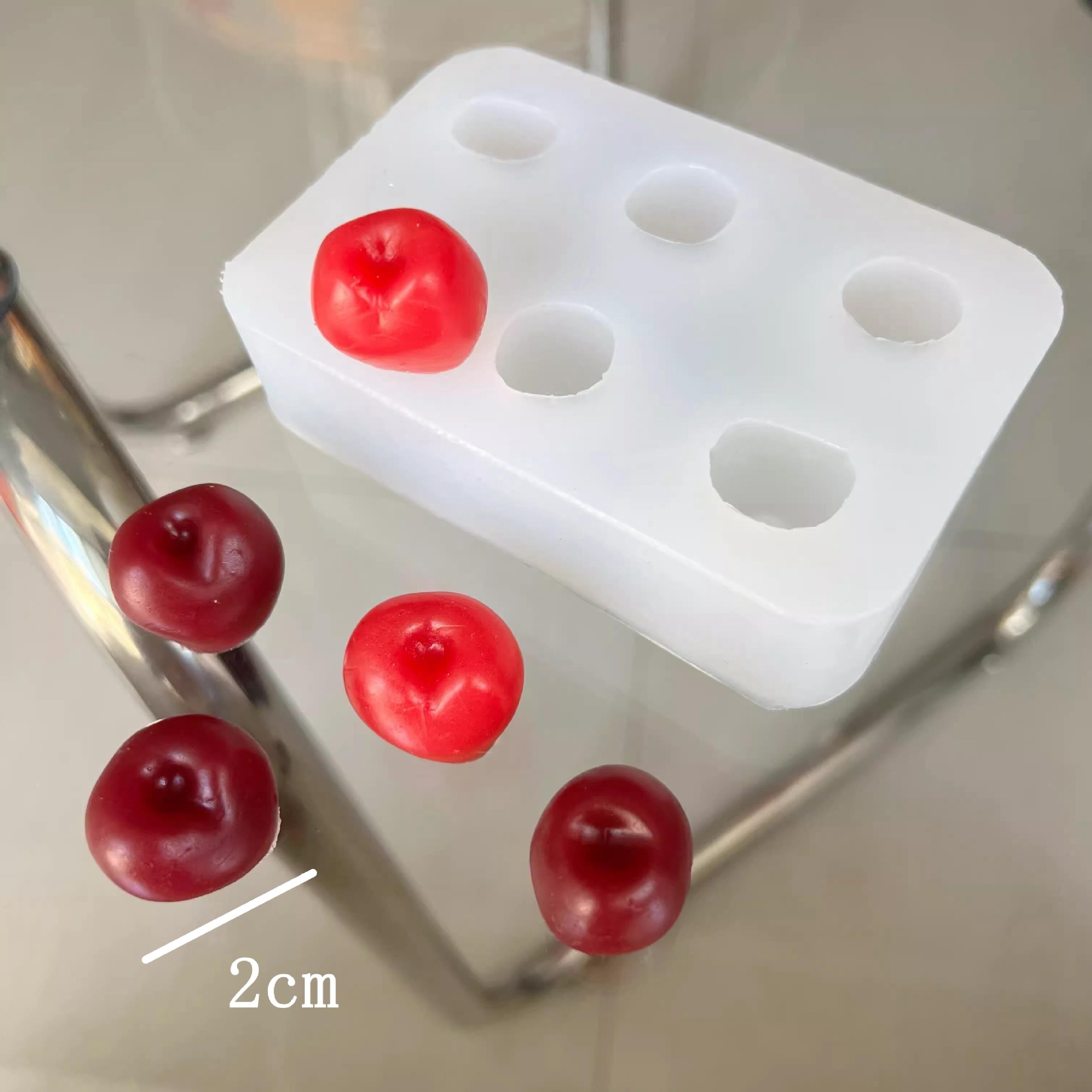 Khuôn silicone  làm bánh sô cô la, mousse, 6 quả anh đào