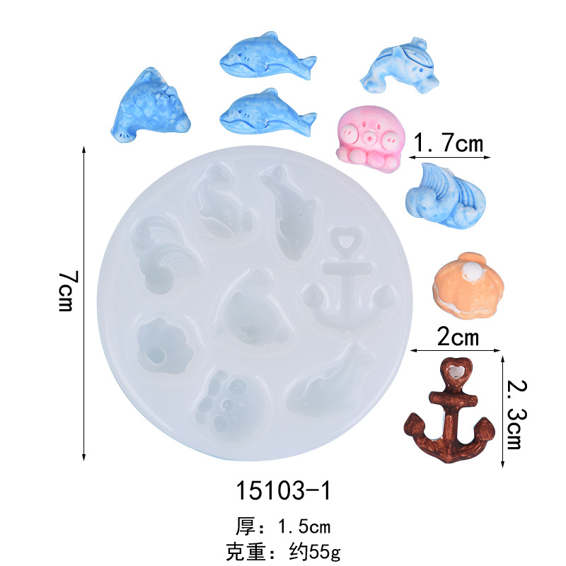 Khuôn silicon fondant hình vỏ sò sóng thuyền buồm sứa biển khuôn trang trí viền bánh sô cô la