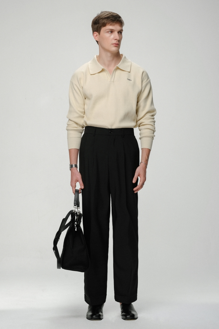 Le Park Waffle Polo Top