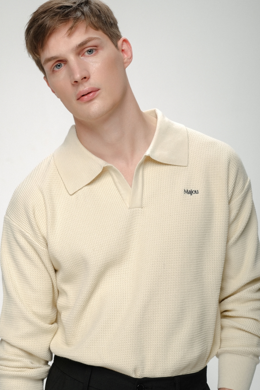 Le Park Waffle Polo Top
