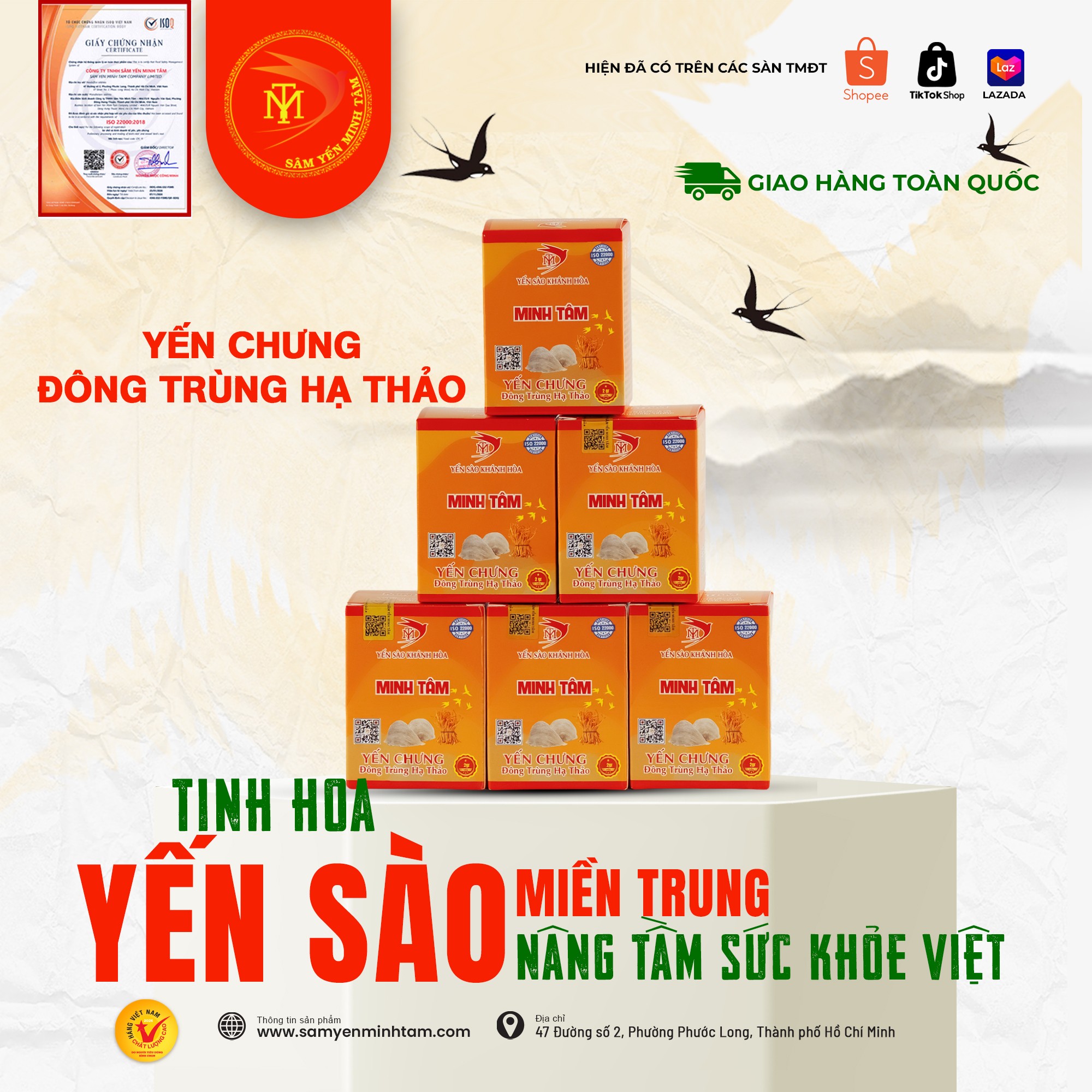 YẾN CHƯNG ĐÔNG TRÙNG HẠ THẢO (230mg Yến)