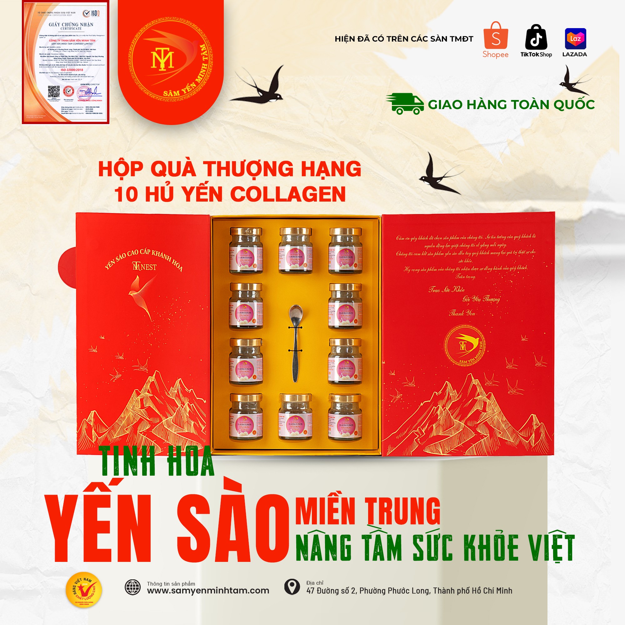 HỘP QUÀ YẾN CHƯNG COLLAGEN (230mg)
