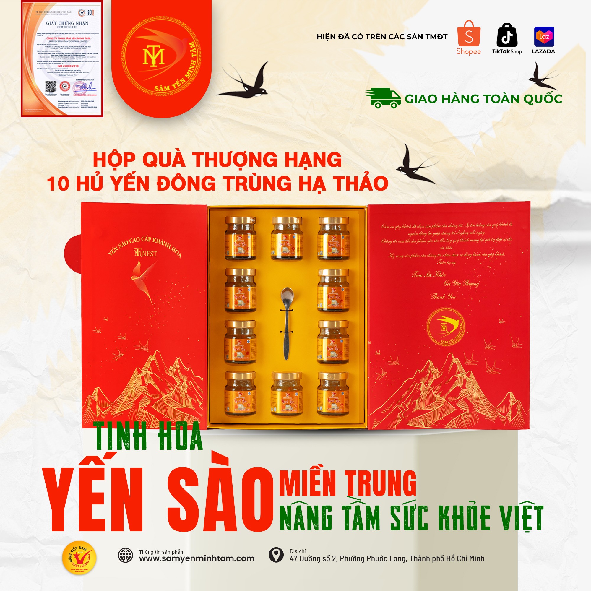 YẾN CHƯNG ĐÔNG TRÙNG HẠ THẢO (230mg Yến)