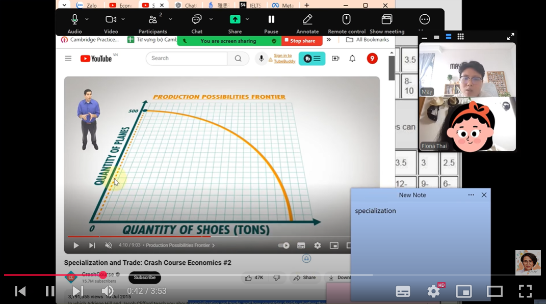 Lớp học Speaking 1-1 với bạn Thái Bảng Anh (Lớp 10 trường Nguyễn Thượng Hiền, TPHCM, đạt 7.5)