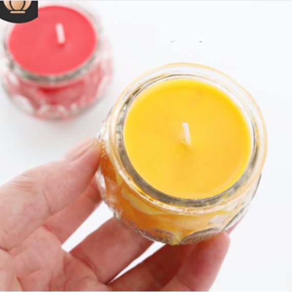 1 cặp nến hoa sen 24h / 1 ngày - nến bơ xinxin hong chuẩn hũ thủy tinh hoa sen