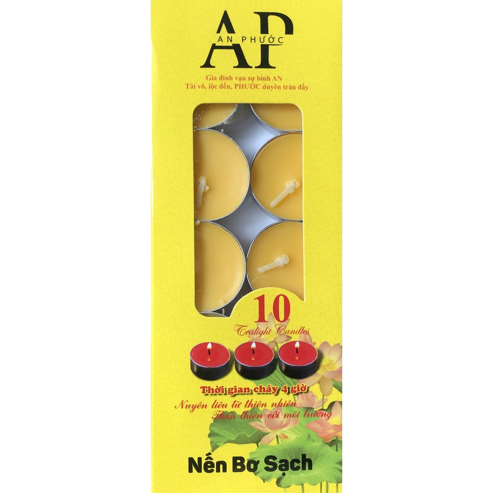 10 viến nến bơ thực vật hàng chuẩn cháy 4h - nến viên cao cấp xinxin hong