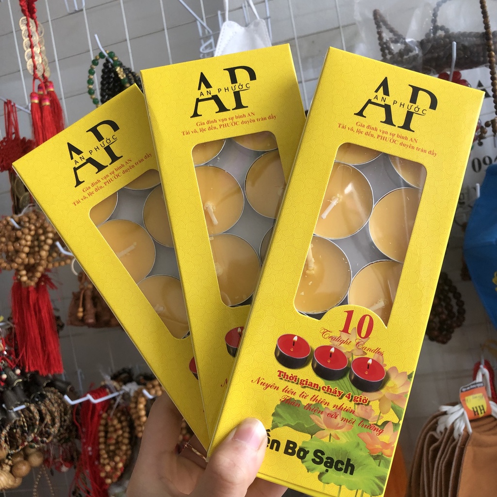 10 viến nến bơ thực vật hàng chuẩn cháy 4h - nến viên cao cấp xinxin hong