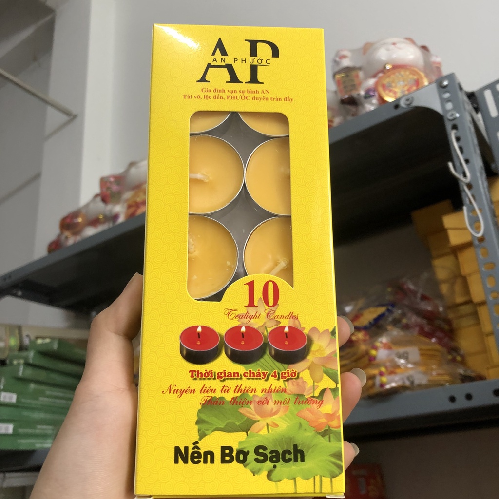 10 viến nến bơ thực vật hàng chuẩn cháy 4h - nến viên cao cấp xinxin hong