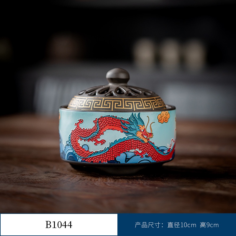 Thác Khói Trầm Hương hình trụ - lư gốm xông trầm Bằng Gốm Sứ Trang Trí