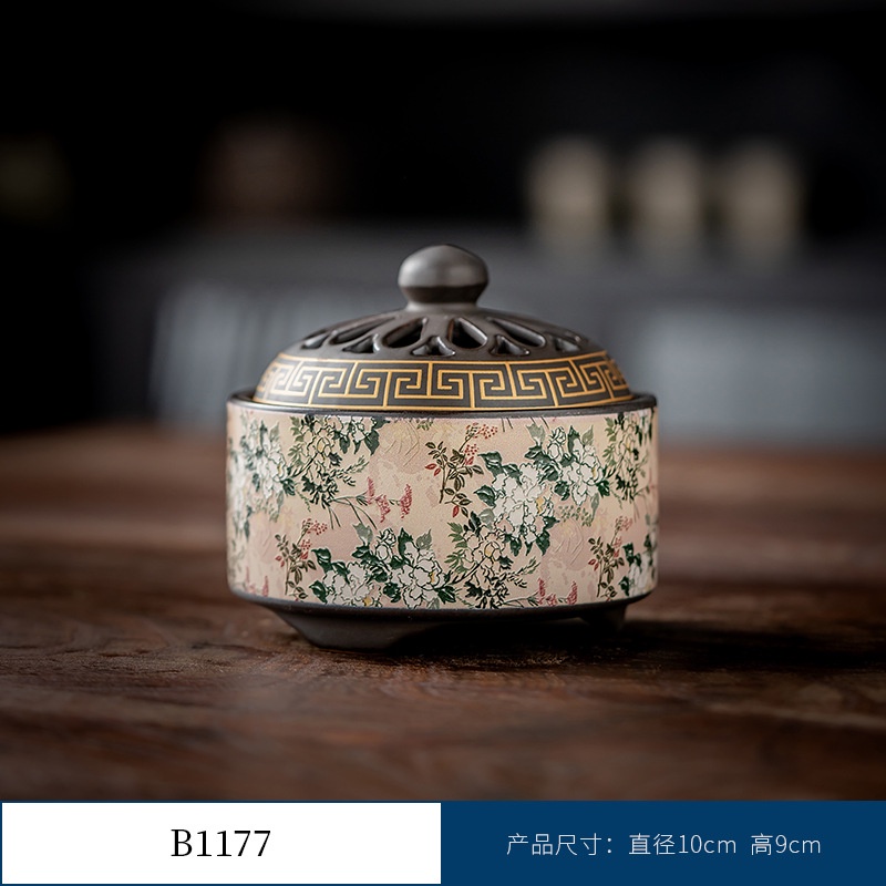 Thác Khói Trầm Hương hình trụ - lư gốm xông trầm Bằng Gốm Sứ Trang Trí