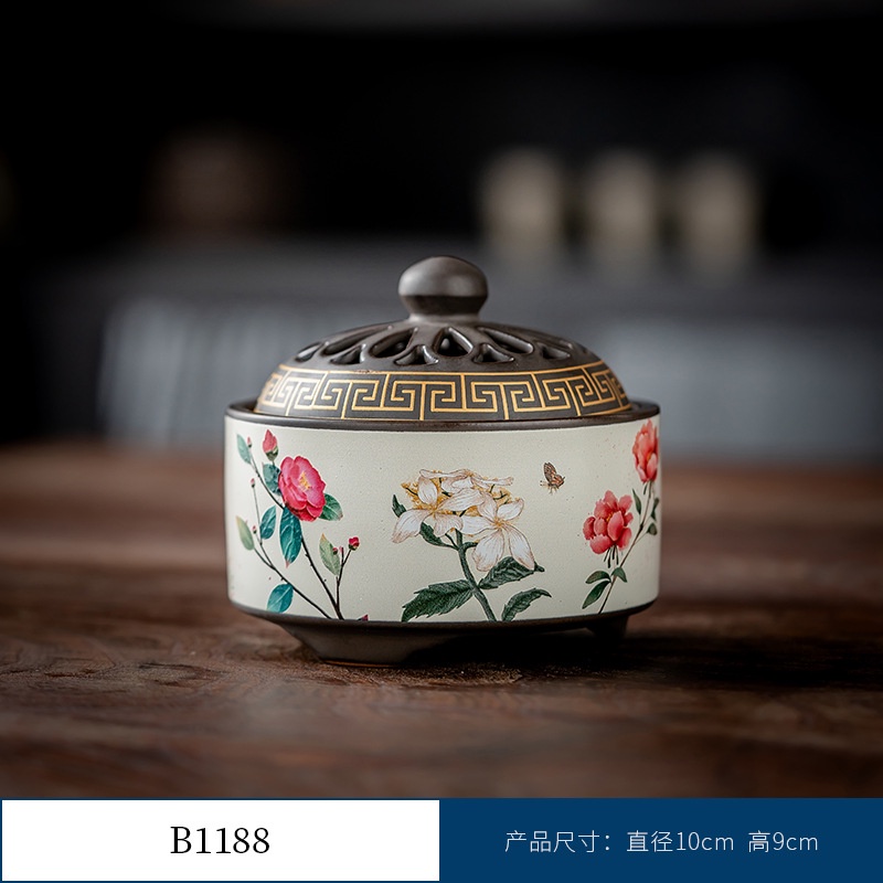 Thác Khói Trầm Hương hình trụ - lư gốm xông trầm Bằng Gốm Sứ Trang Trí